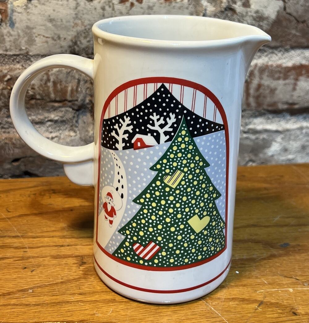 Vintage Noritake Twas the Night Before Christmas Pitcher 1980s 8100 Santa